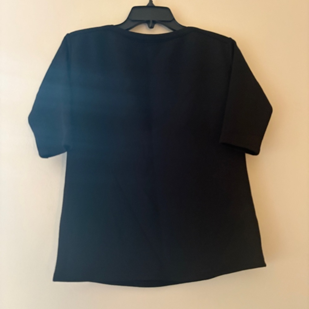 W5 Sample Black Structured Stretch Tunic Top Fits Small